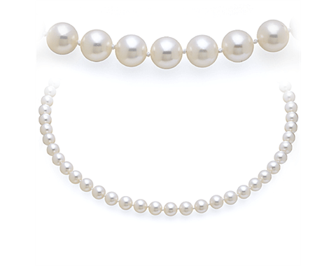  Eighteen Inch 7.5mm Akoya Pearl Strand Necklace with a White Gold Clasp
